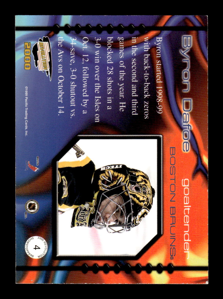 1999-00 Pacific Revolution #4 Byron Dafoe Boston Bruins EX CS26017185
