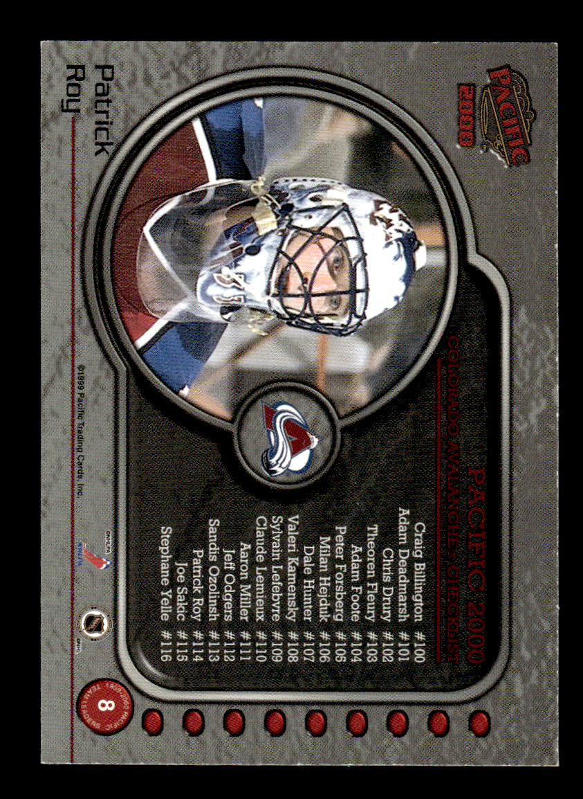 1999-00 Pacific #8 Patrick Roy Colorado Avalanche EX CS26017189