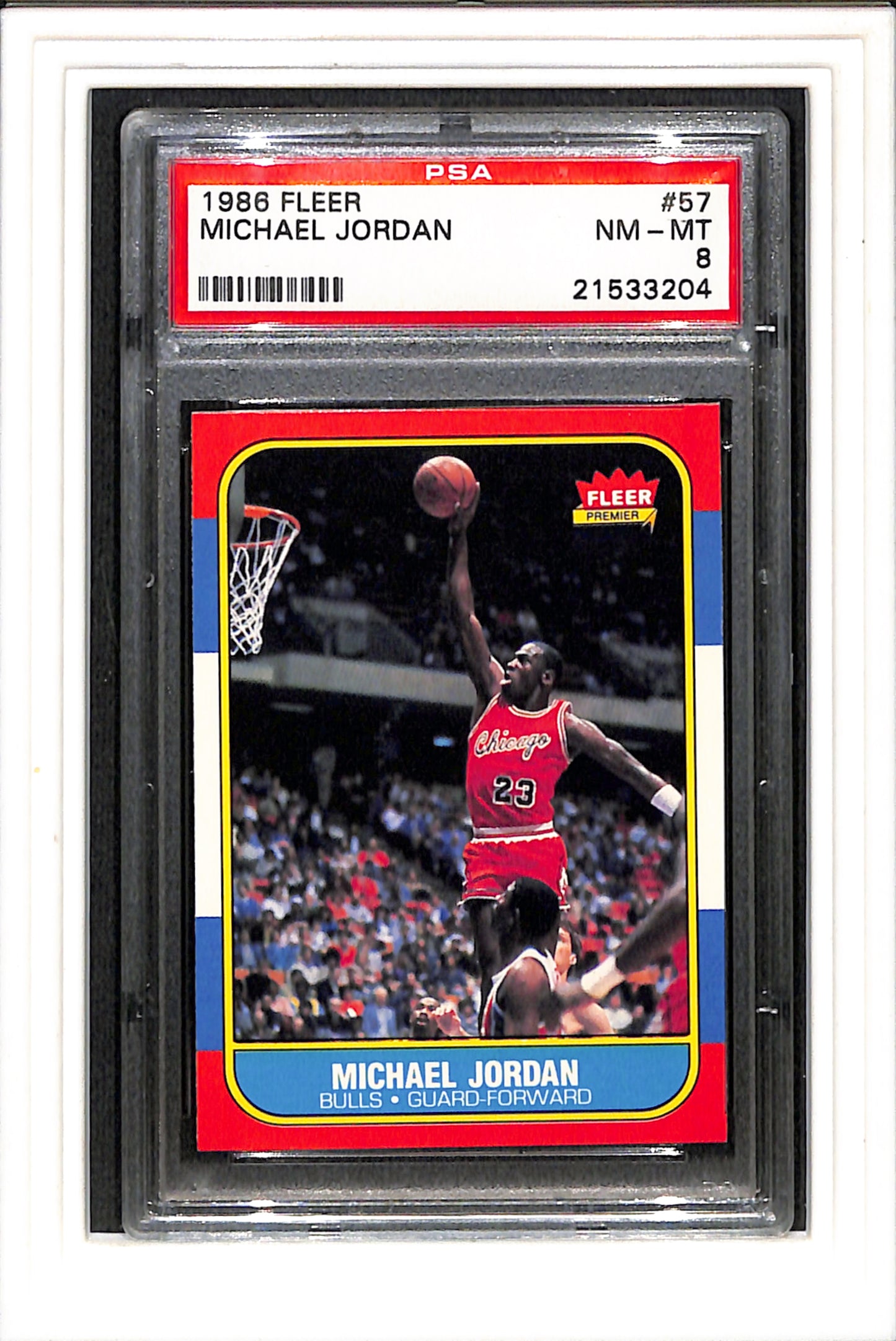 1986 Fleer #57 Michael Jordan PSA 8 SN 21533204