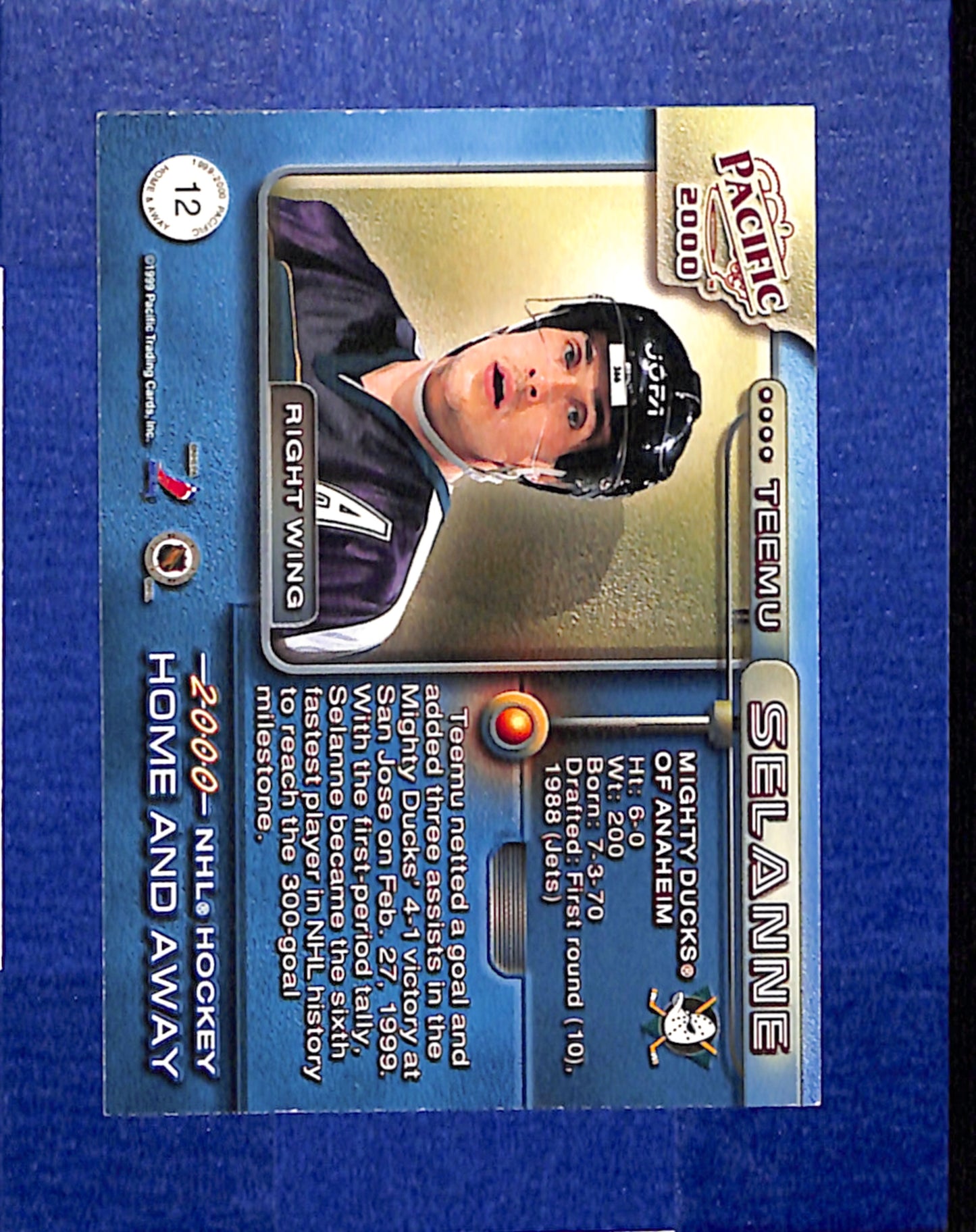 1999-00 Pacific #12 Teemu Selanne Anaheim Mighty Ducks EXMT CS26017217