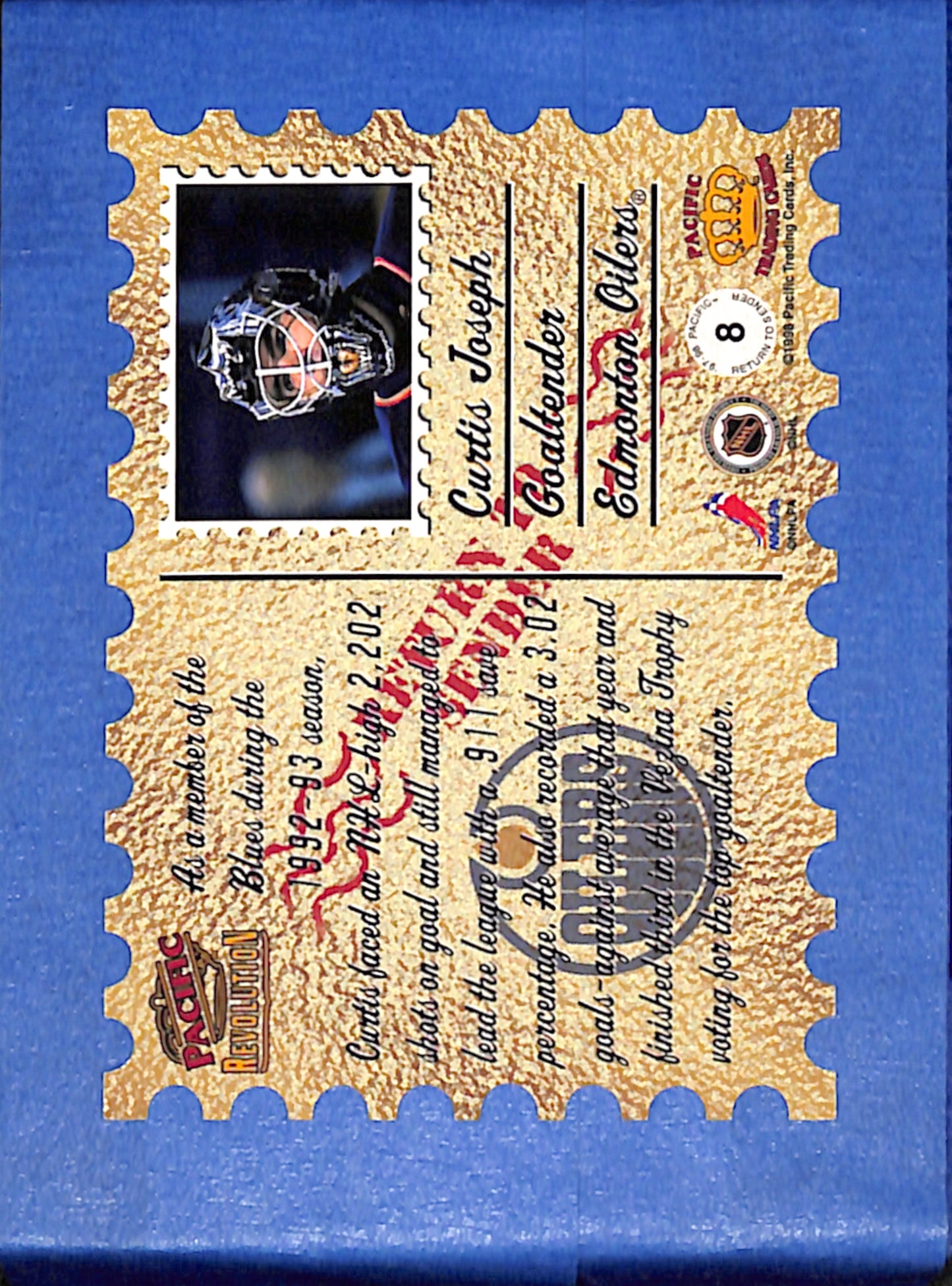1997-98 Pacific Revolution #8 Curtis Joseph Edmonton Oilers EXMT CS26017239