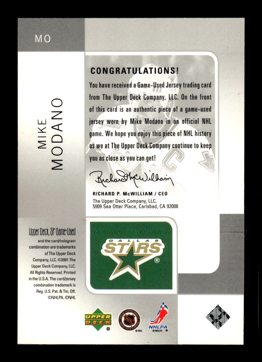 2000-01 SP Game Used #MO Mike Modano Dallas Stars EX CS26017245