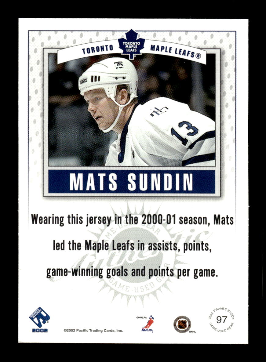 2001-02 Pacific Private Stock #97 Mats Sundin Toronto Maple Leafs EX CS26017246