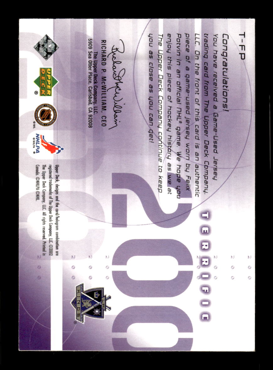 2001-02 Upper Deck Challenge for the Cup #T-FP Felix Potvin EX CS26017261