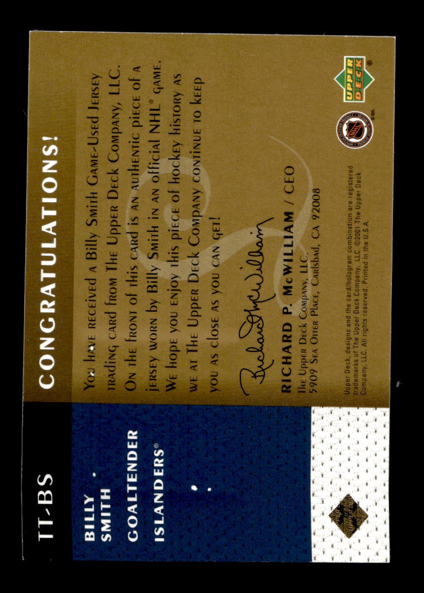 2001-02 Upper Deck Legends #TT-BS Billy Smith New York Islanders EX CS26017269