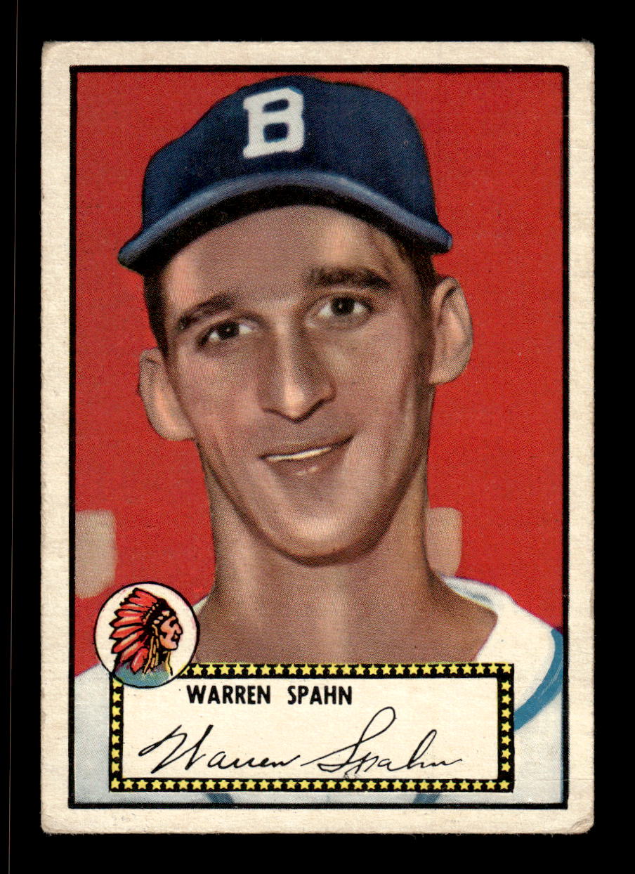 1952 Topps #33 Warren Spahn BLK BK Boston Braves VG CS26017308