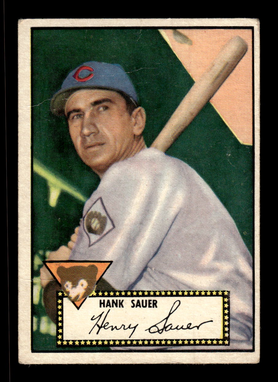 1952 Topps #35 Hank Sauer BLK BK Chicago Cubs LOW GRADE CS26017310