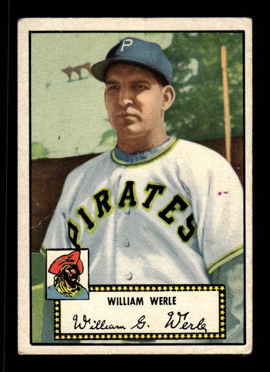 1952 Topps #73b Bill Werle BLK BK Pittsburgh Pirates LOW GRADE CS26017332