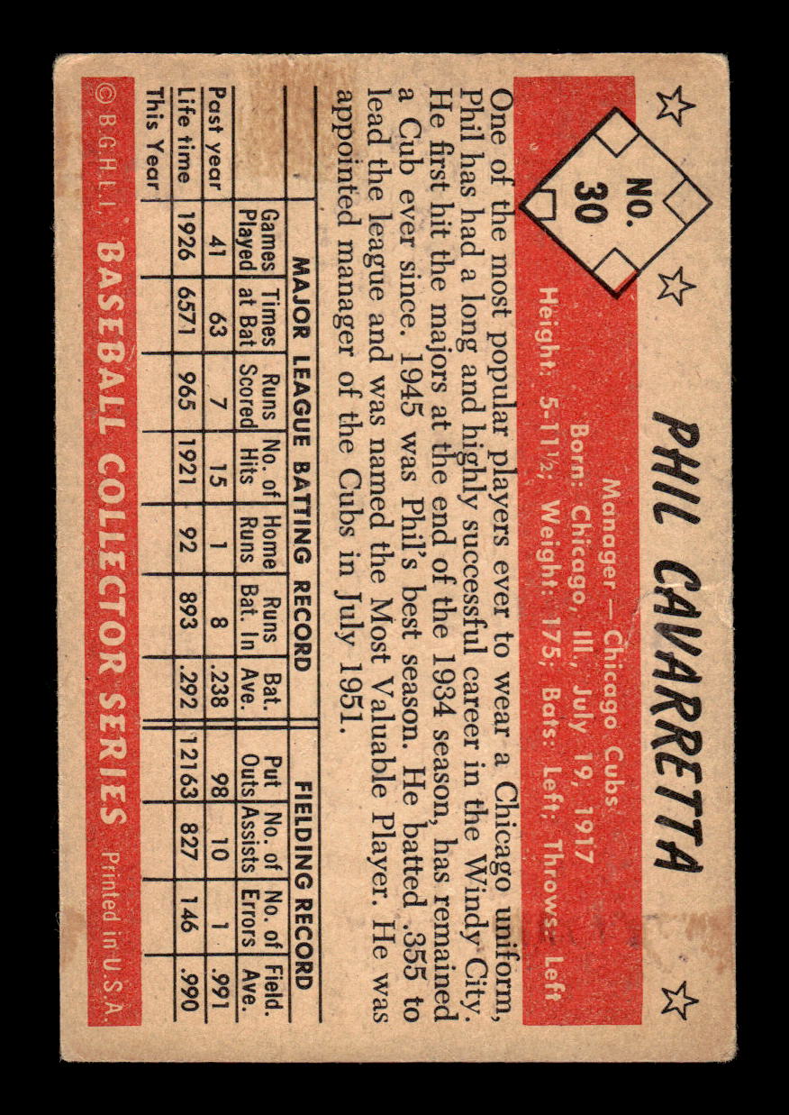 1953 Bowman Color #30 Phil Cavarretta Chicago Cubs F/G CS26017365