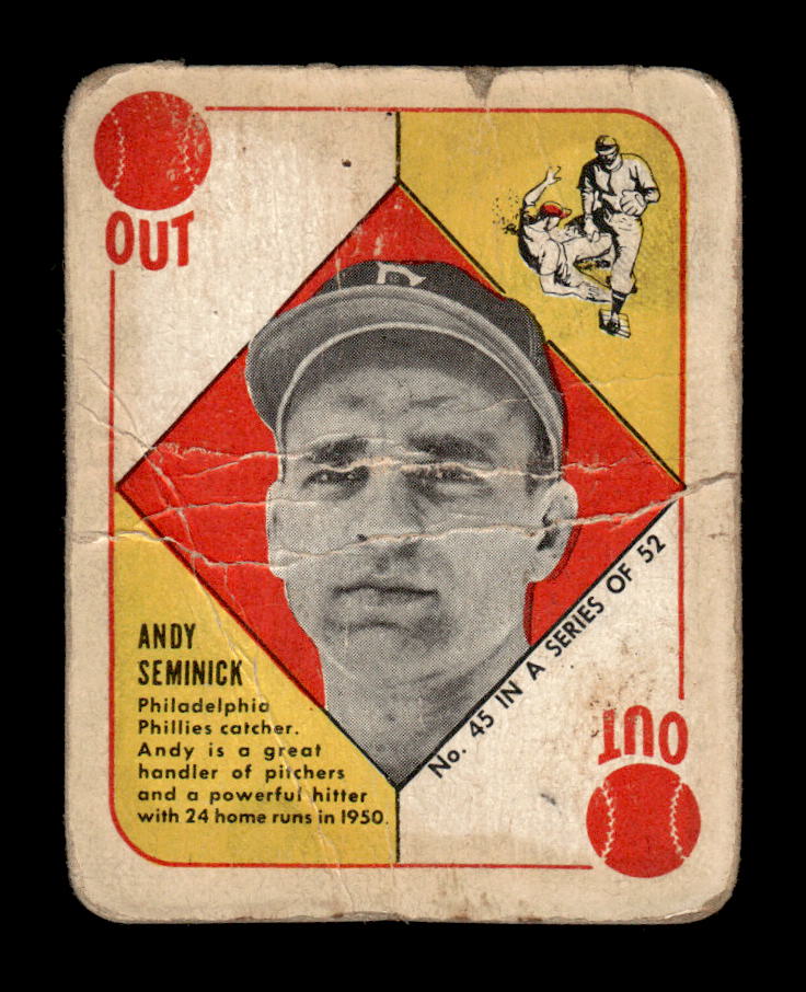 1951 Topps Red Backs #45 Andy Seminick Philadelphia Phillies Poor CS26017538