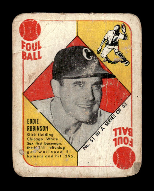 1951 Topps Red Backs #51 Eddie Robinson Chicago White Sox Poor CS26017539