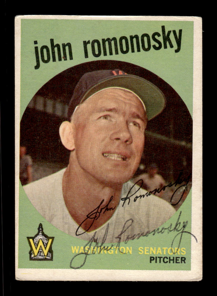 1959 Topps #267b John Romonosky Washington Senators SIGNED ON CARD CS26017559