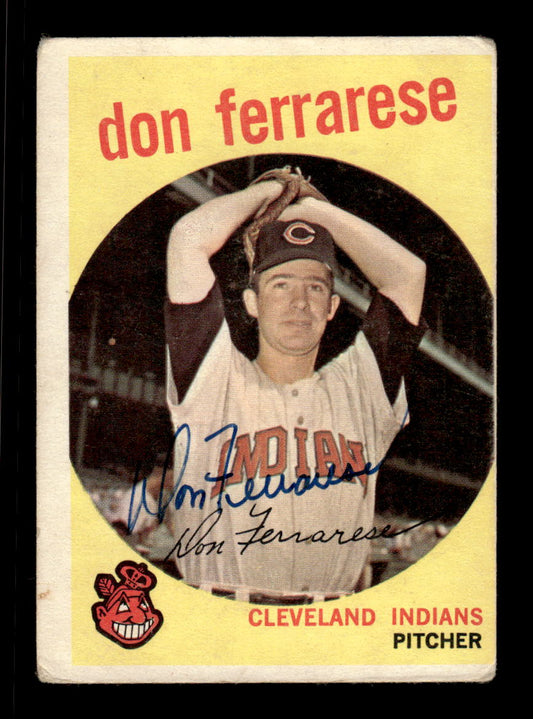1959 Topps #247b Don Ferrarese Cleveland Indians SIGNED ON CARD CS26017565
