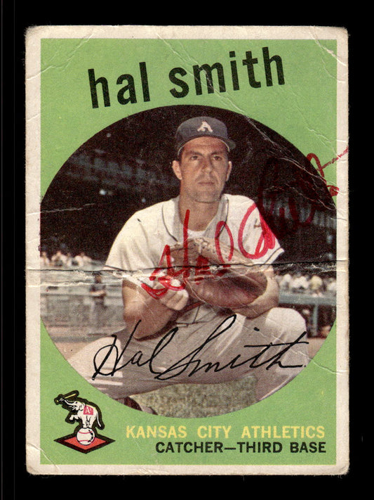 1959 Topps #227b Hal Smith Kansas City Athletics SIGNED ON CARD CS26017568