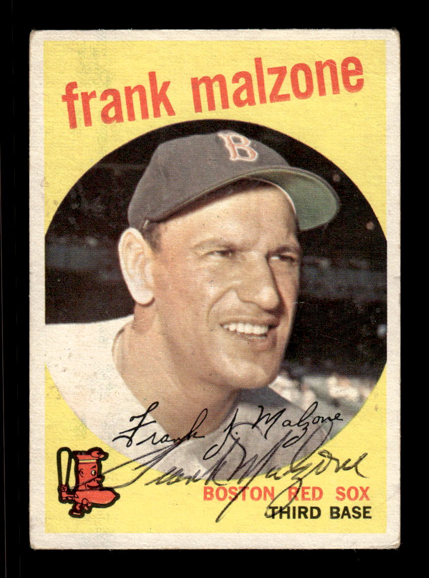 1959 Topps #220b Frank Malzone Boston Red Sox SIGNED ON CARD CS26017570