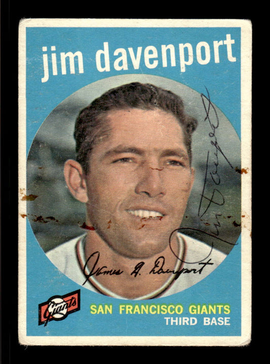 1959 Topps #198 Jim Davenport San Francisco Giants SIGNED ON CARD CS26017573
