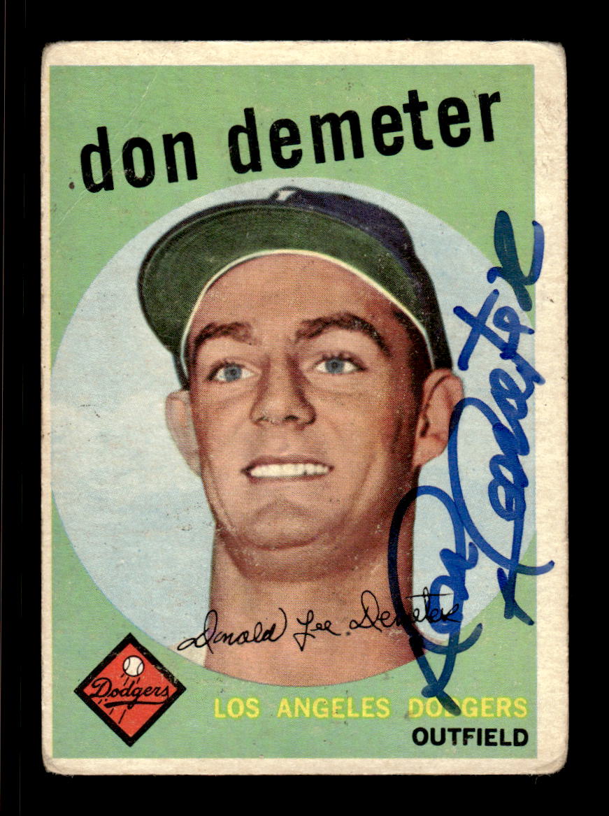 1959 Topps #324 Don Demeter Los Angeles Dodgers SIGNED ON CARD CS26017580