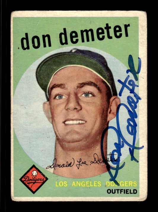 1959 Topps #324 Don Demeter Los Angeles Dodgers SIGNED ON CARD CS26017580
