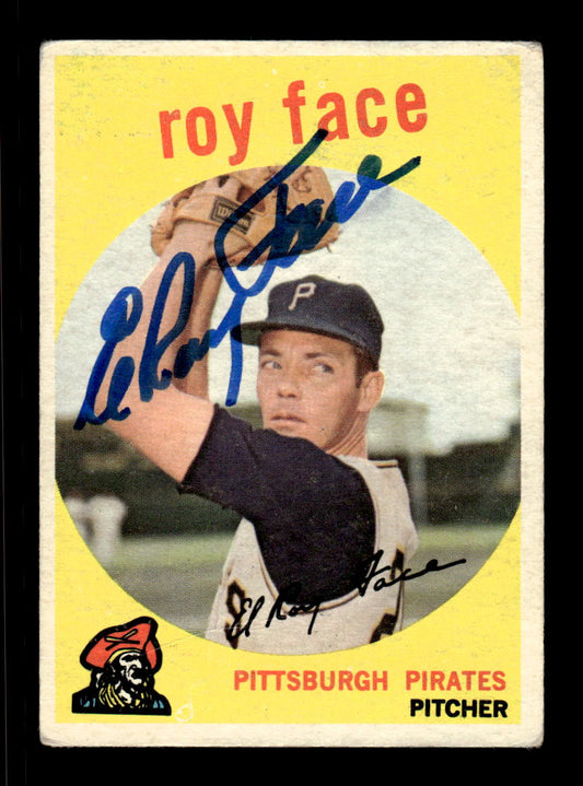 1959 Topps #339 Roy Face Pittsburgh Pirates SIGNED ON CARD CS26017583