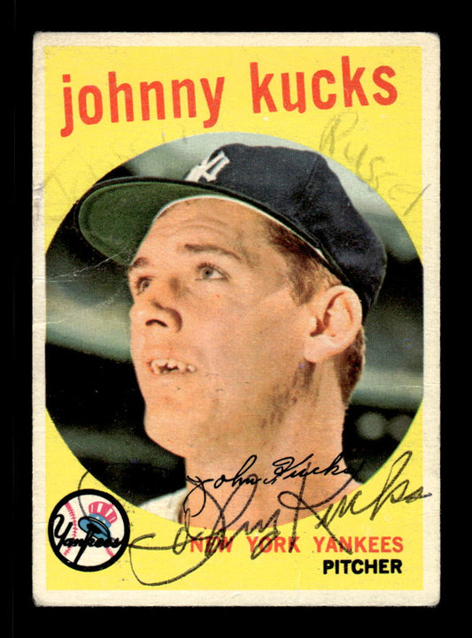1959 Topps #289 Johnny Kucks New York Yankees SIGNED ON CARD CS26017590