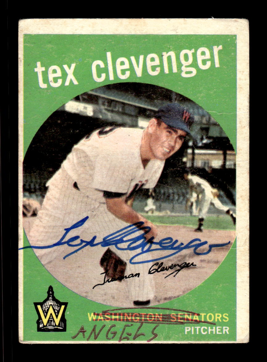 1959 Topps #298 Tex Clevenger Washington Senators SIGNED ON CARD CS26017591