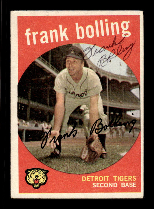 1959 Topps #280b Frank Bolling Detroit Tigers SIGNED ON CARD CS26017600