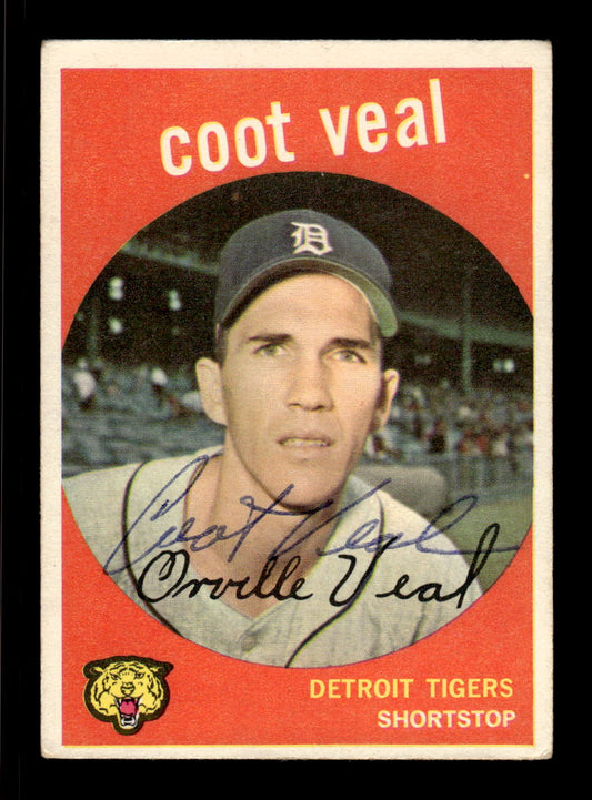 1959 Topps #52 Coot Veal Detroit Tigers SIGNED ON CARD CS26017601