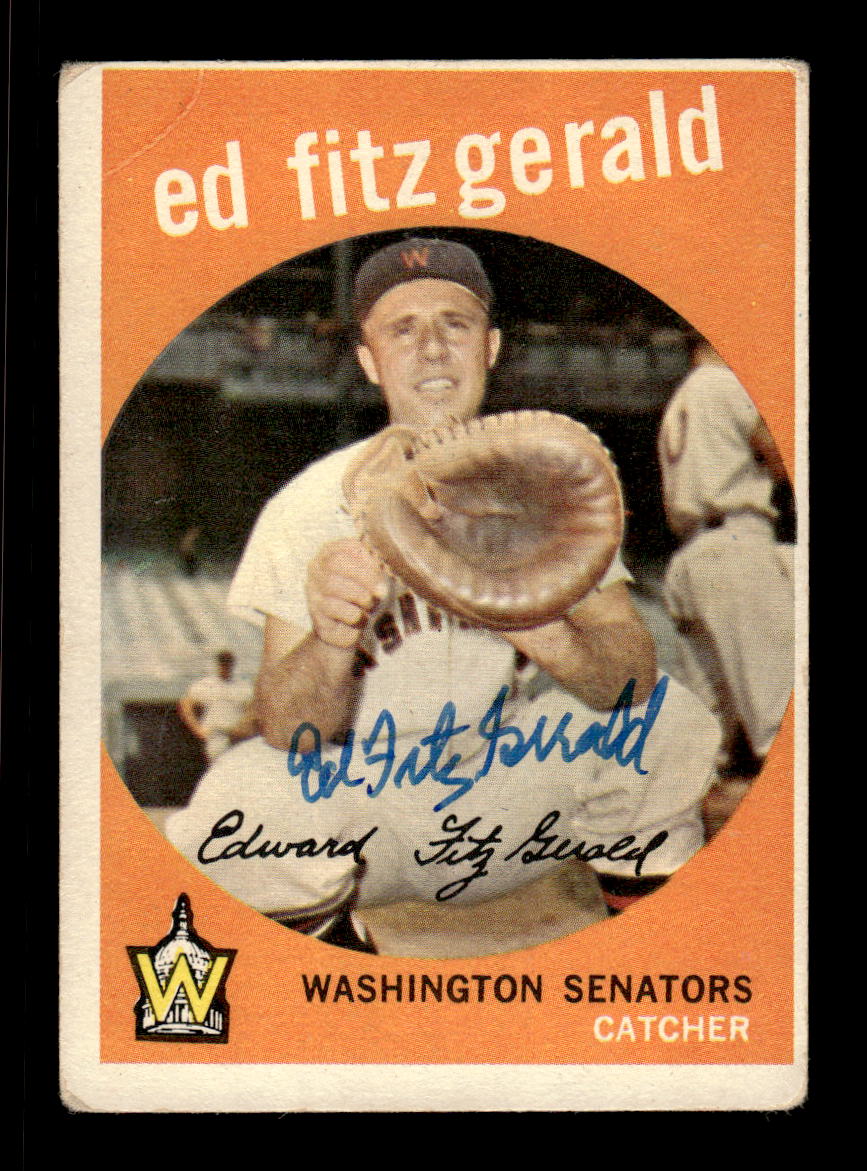 1959 Topps #33 Ed Fitzgerald Washington Senators SIGNED ON CARD CS26017603
