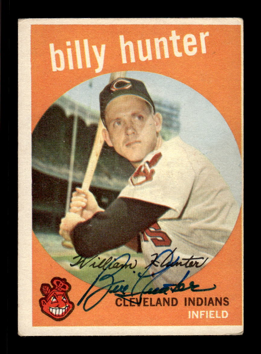 1959 Topps #11 Billy Hunter Cleveland Indians SIGNED ON CARD CS26017604