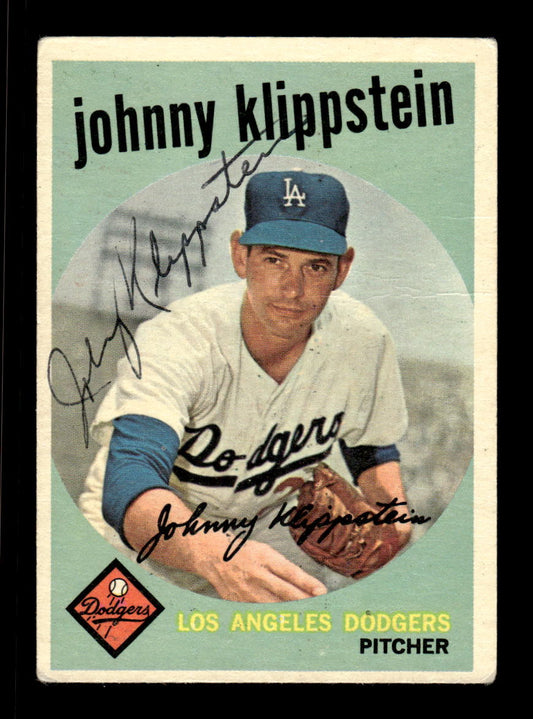1959 Topps #152 Johnny Klippstein Los Angeles Dodgers SIGNED ON CARD CS26017605
