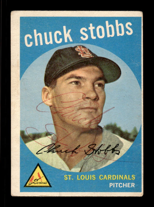 1959 Topps #26 Chuck Stobbs St. Louis Cardinals SIGNED ON CARD CS26017607