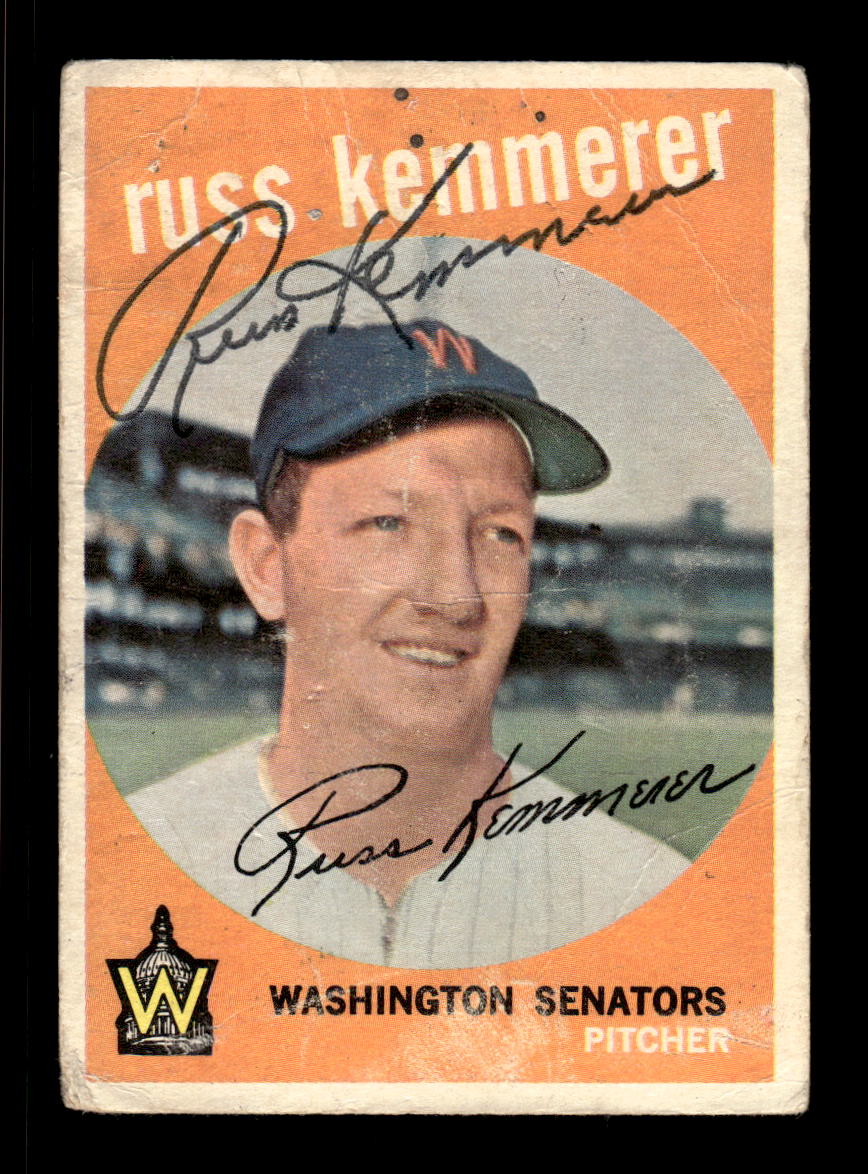1959 Topps #191 Russ Kemmerer Washington Senators SIGNED ON CARD CS26017610
