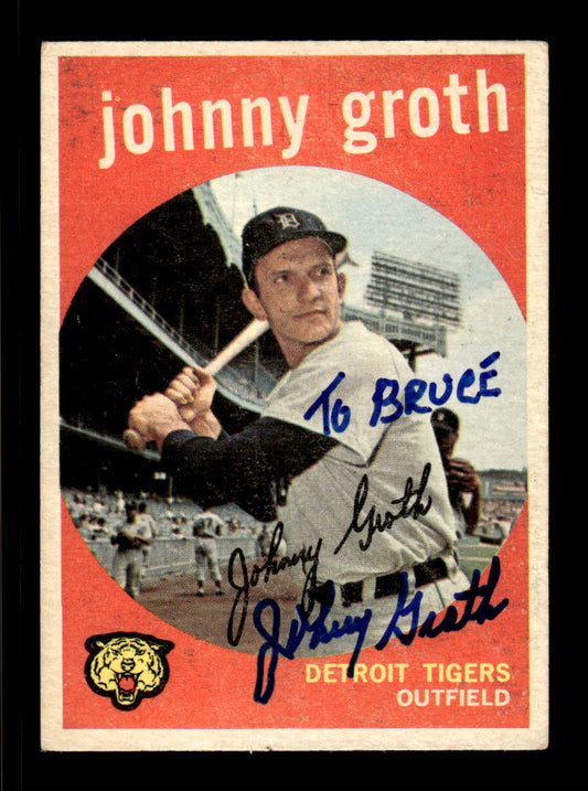 1959 Topps #164 Johnny Groth Detroit Tigers SIGNED ON CARD CS26017611