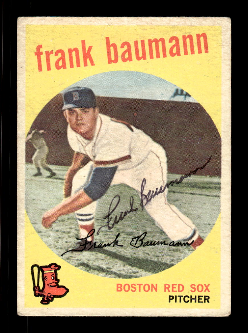 1959 Topps #161 Frank Baumann Boston Red Sox SIGNED ON CARD CS26017615