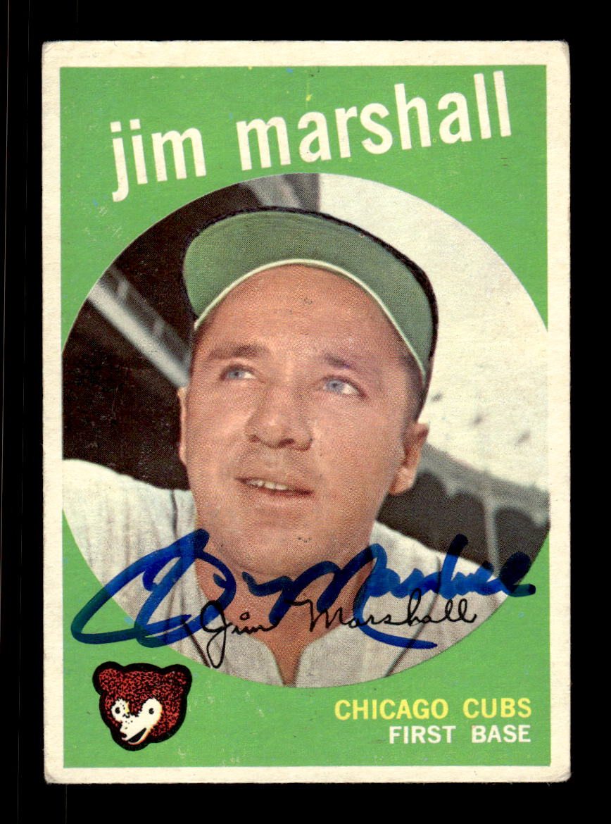 1959 Topps #153 Jim Marshall Chicago Cubs SIGNED ON CARD CS26017616