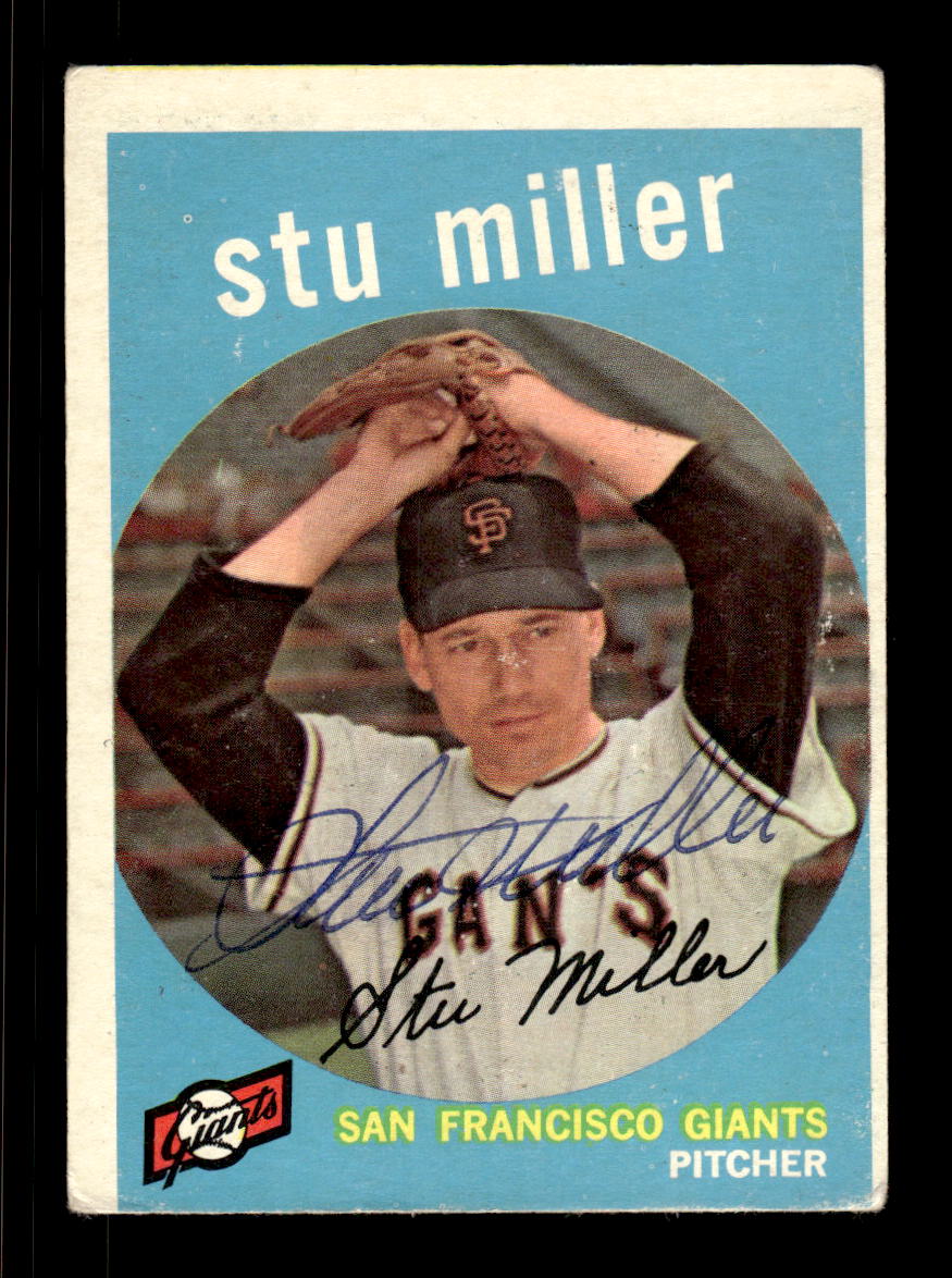 1959 Topps #183 Stu Miller San Francisco Giants SIGNED ON CARD CS26017619