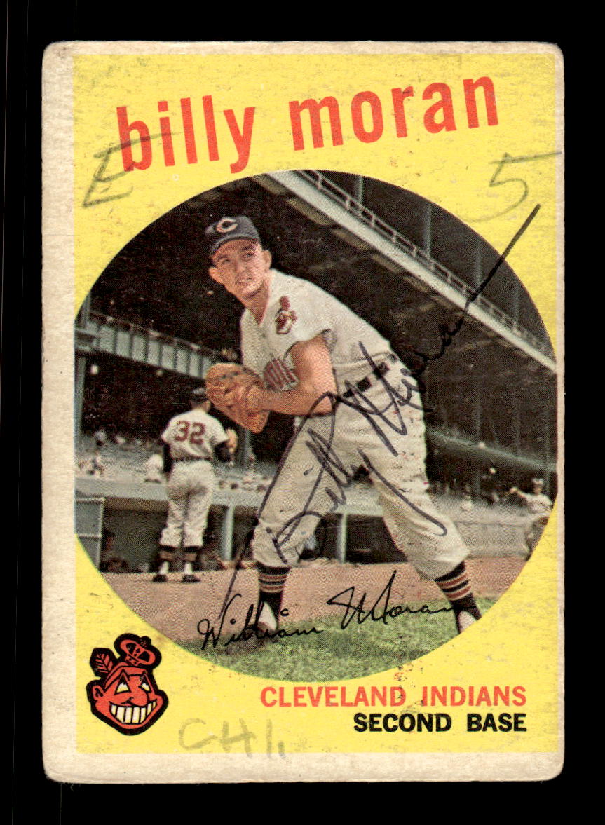 1959 Topps #196 Billy Moran Cleveland Indians SIGNED ON CARD CS26017620