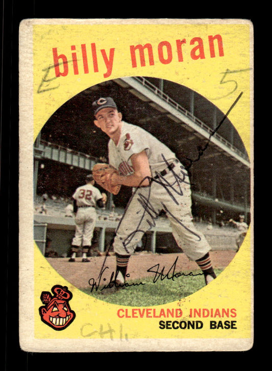 1959 Topps #196 Billy Moran Cleveland Indians SIGNED ON CARD CS26017620