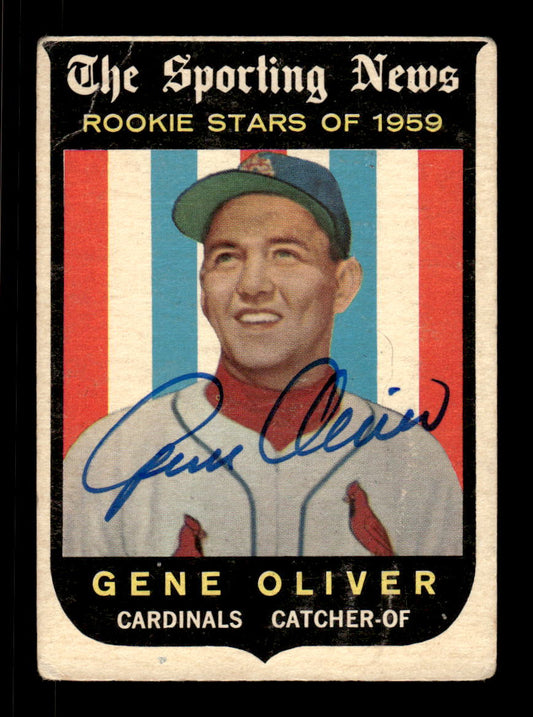 1959 Topps #135 Gene Oliver St. Louis Cardinals SIGNED ON CARD CS26017621
