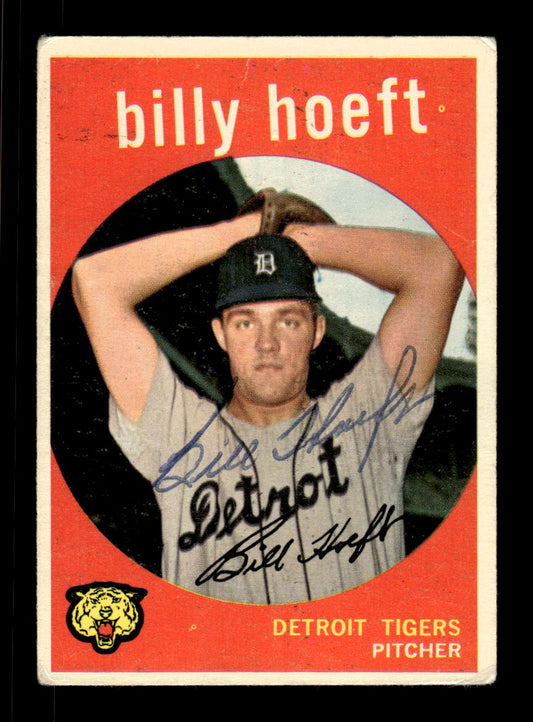 1959 Topps #343 Billy Hoeft Detroit Tigers SIGNED ON CARD CS26017624