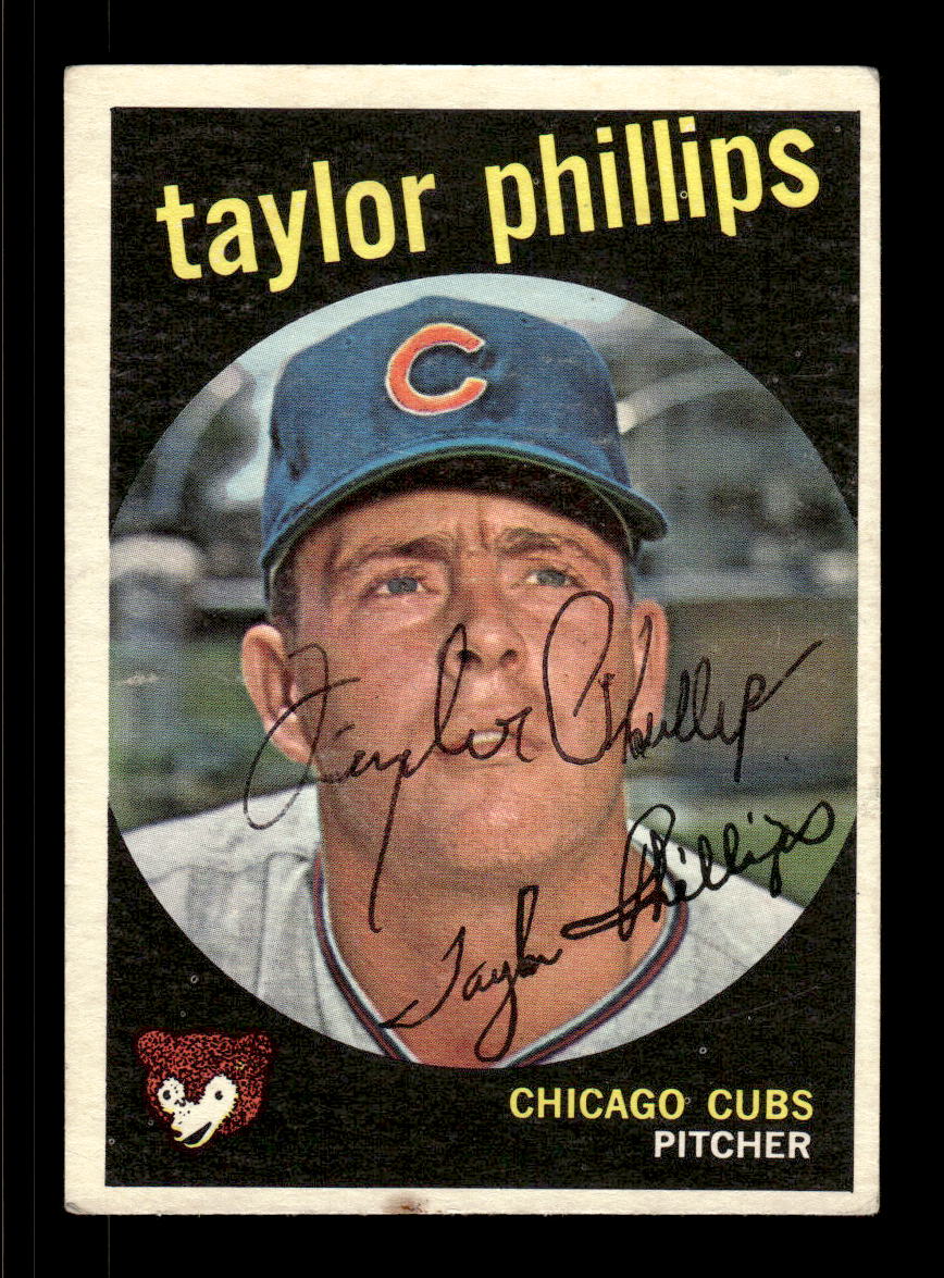 1959 Topps #113 Taylor Phillips Chicago Cubs SIGNED ON CARD CS26017626
