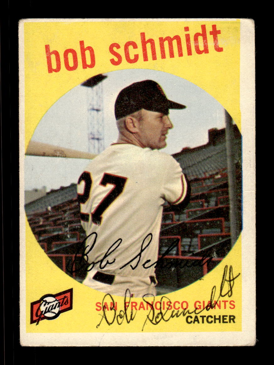 1959 Topps #109 Bob Schmidt San Francisco Giants SIGNED ON CARD CS26017627