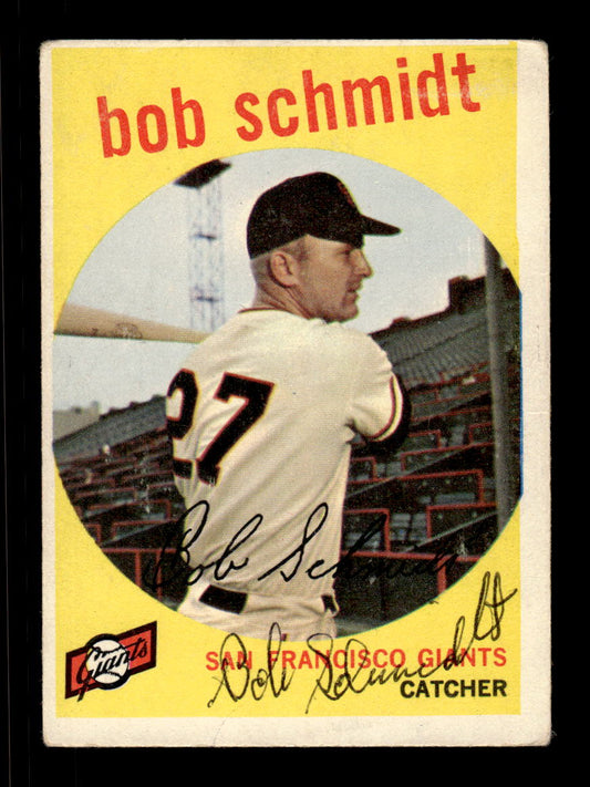 1959 Topps #109 Bob Schmidt San Francisco Giants SIGNED ON CARD CS26017627