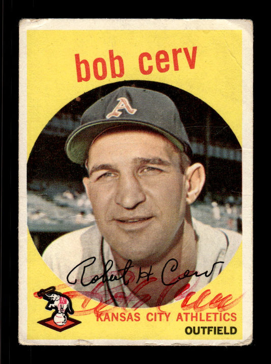1959 Topps #100 Bob Cerv Kansas City Athletics SIGNED ON CARD CS26017630