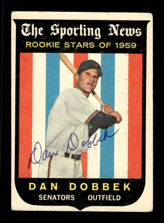 1959 Topps #124 Dan Dobbek Washington Senators SIGNED ON CARD CS26017632