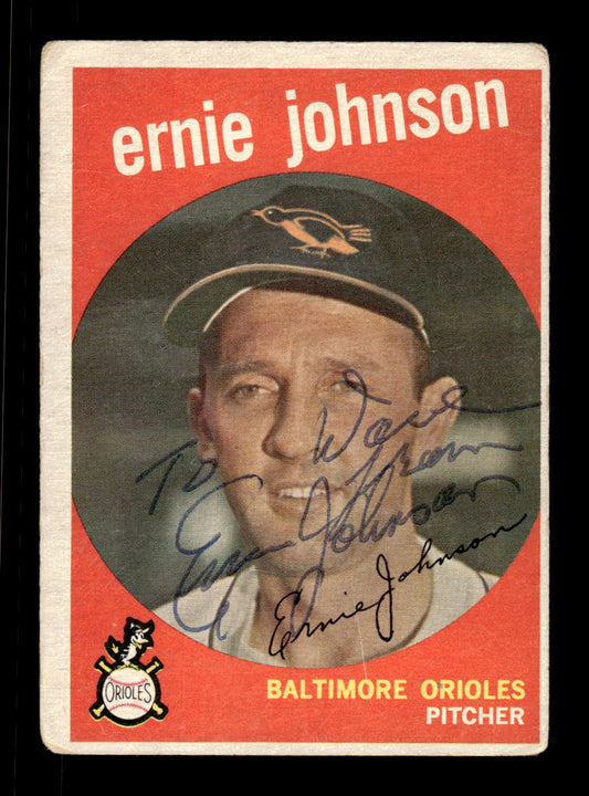 1959 Topps #279 Ernie Johnson Baltimore Orioles SIGNED ON CARD CS26017633