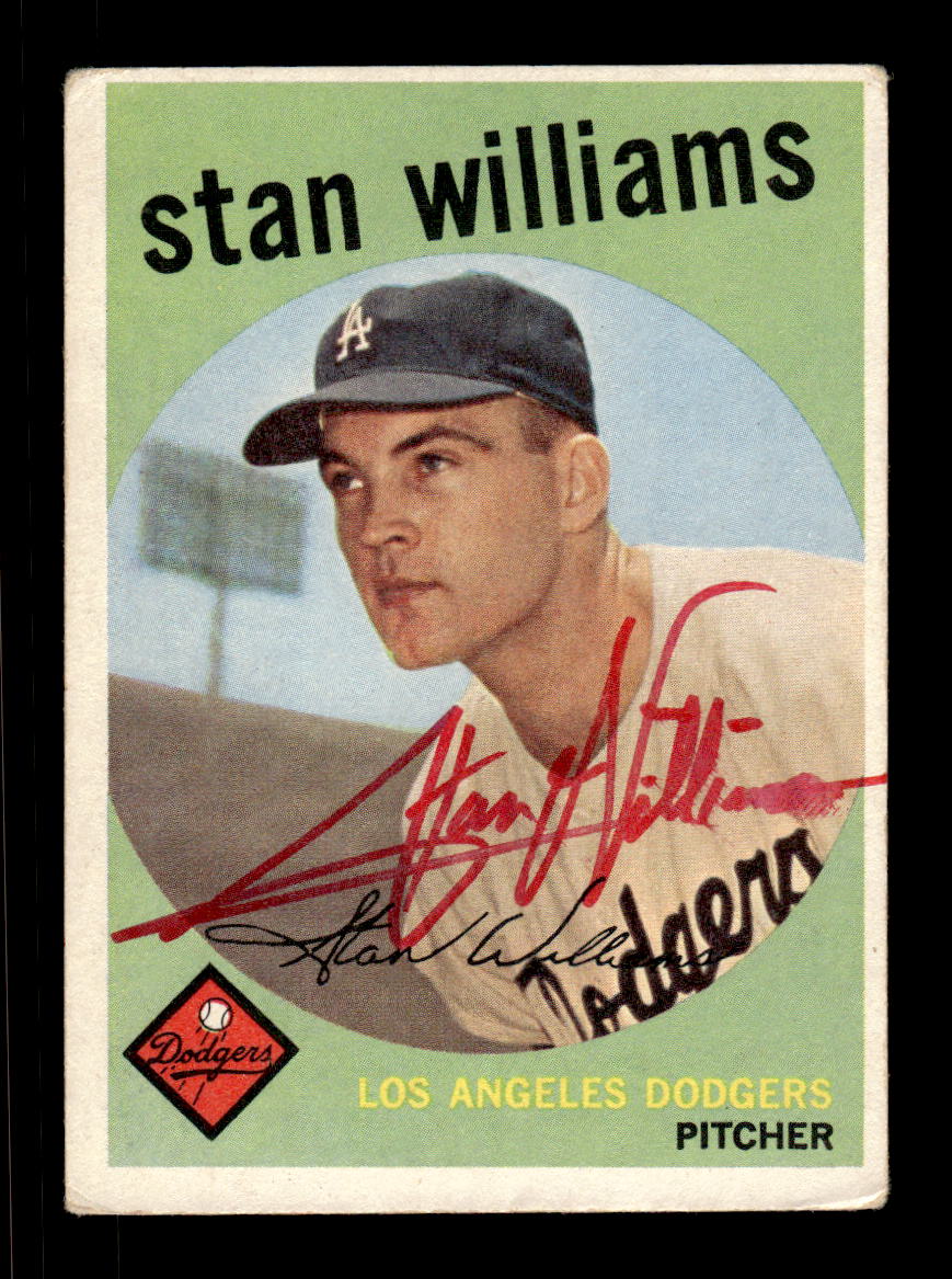 1959 Topps #53 Stan Williams Los Angeles Dodgers SIGNED ON CARD CS26017638