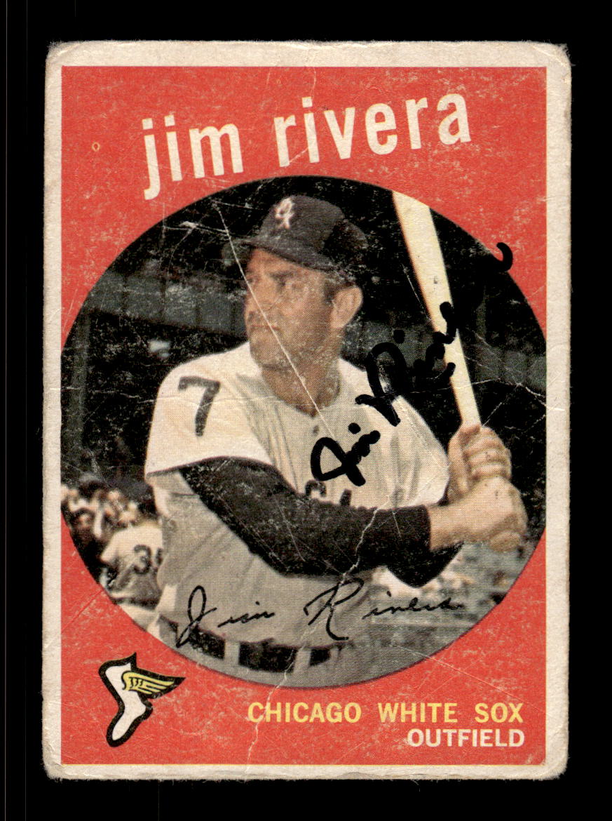 1959 Topps #213 Jim Rivera Chicago White Sox SIGNED ON CARD CS26017640