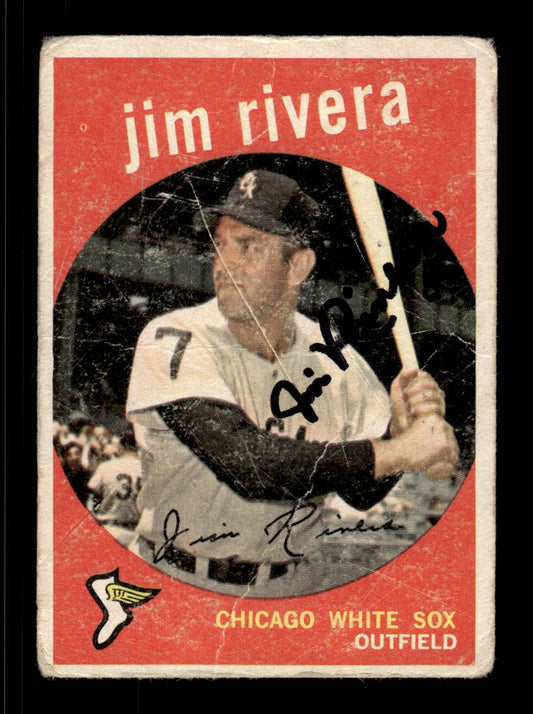 1959 Topps #213 Jim Rivera Chicago White Sox SIGNED ON CARD CS26017640