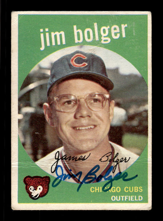 1959 Topps #29 Jim Bolger Chicago Cubs SIGNED ON CARD CS26017641